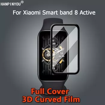 Для Xiaomi Smart Band 8 Active Ultra Clear Full Cover 3D изогнутое покрытие Мягкая пленка из PMMA PET Защитная пленка для экрана-не стекло