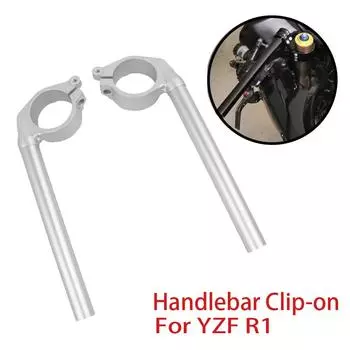 Для Yamaha YZFR1 YZF R1 YZF-R1 2004-2008 2007 2006 2005 50-миллиметровая трубка вилки, клипсы на руле, ручки на руле серебряный