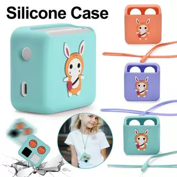 Для Yoto Mini Player силиконовый чехол противоударный защитный чехол с анти-потерянным шнурком моющиеся мультяшные пылезащитные защитные чехлы оранжевый