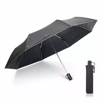 Для защиты от дождя и автоматической безопасности для 58 PU, степень затемнения или класс 1, складной JP Komiya, однотонный, блеск, открывающийся/закрывающийся, тип, мужской, см, пальто, чёрный