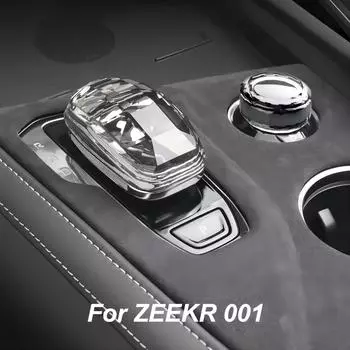 Для ZEEKR 001 2021-2023 Crystal Ручка переключения передач, сменная крышка, аксессуары для внутренней модификации, поворотная крышка центральной консоли прозрачный
