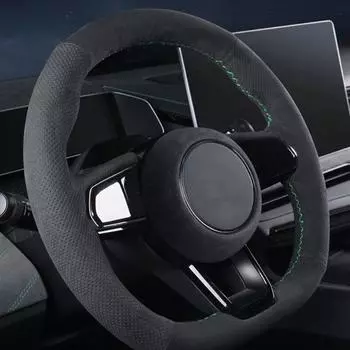 Для ZEEKR 001 Алькантара Замша Руль Рог Рамка Накладка Наклейка Интерьер Автомобиля Стайлинг Модификация Аксессуары чёрный