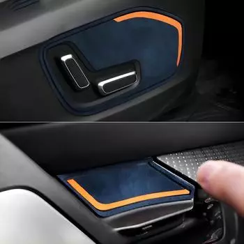 Для ZEEKR 001 аксессуары для интерьера замшевые наклейки для регулировки сиденья на центральной консоли синий