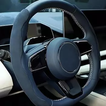 Для ZEEKR 001 чехол на руль из алькантары, замша, аксессуары для интерьера, чехол чёрный