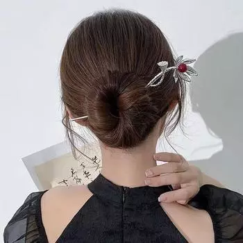 Для женщин аксессуары для волос шпильки ханьфу цветок заколка для волос китайский стиль головной убор лотос палочка для волос серебряный