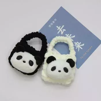 Для женщин и девочек милый мультфильм панда мини-сумки для монет кошелек черный, белый цвет держатель для наушников органайзер школьные сумки кулон брелок Kry кольцо чёрный