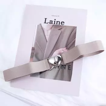 Для женщин Love Heart Buckle Girl Высококачественные поясные аксессуары Тонкие ремни Эластичные ремни Пояс белый