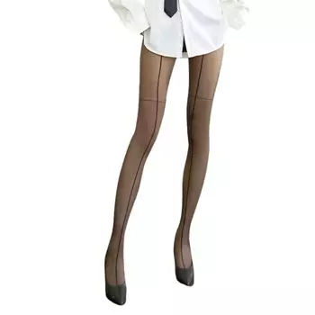 Для женщин Спереди Сзади Японский Стиль Крест Колготки Женские Чулки Сетка Колготки Женский Трикотаж чёрный