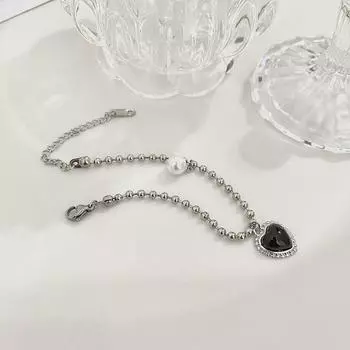 Для женщин титановая сталь мода личность прилив жемчуг любовь браслет женский ветер темперамент простой браслет ювелирные изделия оранжевый