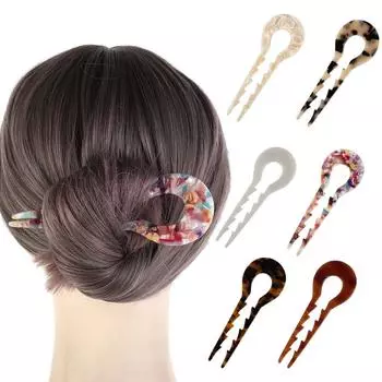 Для женщин уксусная кислота головной убор диск волосы палочка для волос U-образная шпилька аксессуары для волос вилка для волос светло-коричневого