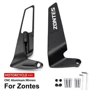 Для Zontes G1 125 ZT125 G1 ZT125U ZT 125 U ZT 310R 310X ZT310R 310M Мотоциклетное зеркало заднего вида с ЧПУ и фиксированным крылом
