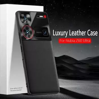 Для ZTE Nubia Z60 Ultra Z60Ultra 5G чехол простой кожаный мягкий противоударный чехол для задней панели чехлы для телефонов Fundas For Nubia Z60 Ultra чёрный