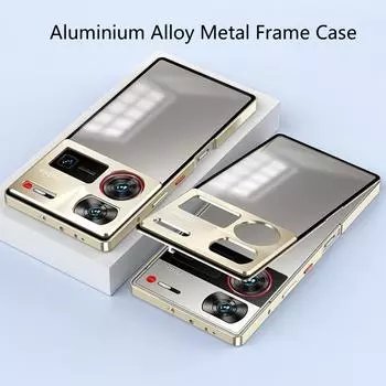 Для ZTE Nubia Z70 Ultra Чехол Алюминиевый Сплав Металлический Рамочный Чехол Для Nubia Z70Ultra 5G Матовый Прозрачный Телефон Акриловый Задний Чехол-Бампер For Nubia Z70 Ultra чёрный