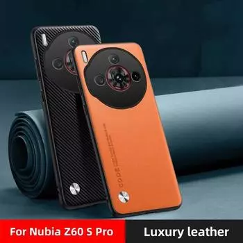 Для ZTE Nubia Z70 Ultra Z60s Pro чехол из углеродного волокна PU кожаный жесткий чехол, матовый противоударный жесткий чехол для Nubia Z60 S Pro Z60SPro For Nubia Z60S Pro чёрный