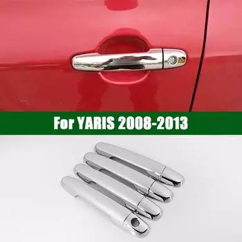 ДЛЯ 2008-2013 TOYOTA YARIS хромированная серебристая накладка на дверную ручку автомобиля 2009 2010 2011 single key hole