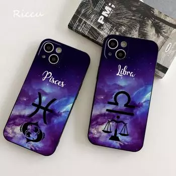 ДЛЯ iPhone Чехол для телефона Twelve constellations 14 11 12 Pro 8 7Plus SE X Pro 14 MAX 12 13 MINI XR XS iphone 14 Мягкие чехлы для телефонов iphone XR