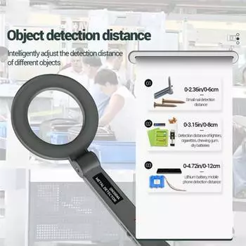 DM3004A Ручной металлоискатель Высокочувствительный звуковой сигнал Регулируемый портативный инструмент для поиска металла на батарейках для небольшого смотрового кабинета серый