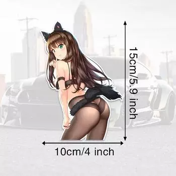 DM36#15см игривая аниме девушка с лисьим хвостом виниловая наклейка на автомобиль водонепроницаемая виниловая наклейка автомобильные аксессуары декор 10x15cm