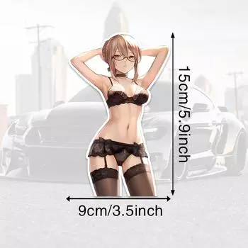 DM52#15 см зрелая аниме-девушка в очках виниловая наклейка на автомобиль водонепроницаемая виниловая наклейка автомобильные аксессуары декор 9x15cm