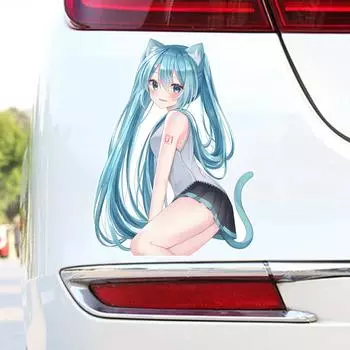 DM72#15 см игривая и забавная аниме-девушка виниловая наклейка на автомобиль водонепроницаемая виниловая наклейка автомобильные аксессуары декор 11x15cm