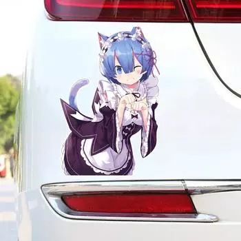 DM76#15 см Чистая и милая аниме-девушка Виниловая наклейка на автомобиль Водонепроницаемая виниловая наклейка Автомобильные аксессуары Декор 9x15cm