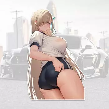 DM90#9.5x15см Аниме Золотая Длинноволосая Девушка В Спортивной Одежде Виниловая Наклейка На Автомобиль Водонепроницаемая Виниловая Наклейка Аксессуары Для Автомобиля Декор 9.5x15cm