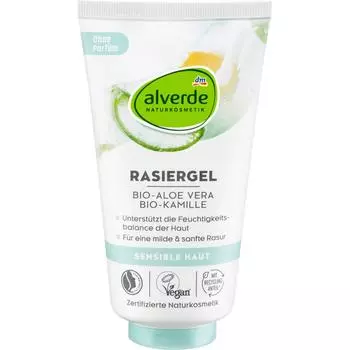 DM Alverde Алоэ Ромашка Гель для чувствительной кожи для бритья 150 мл