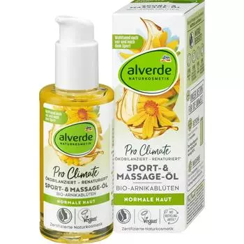 DM Alverde Натуральное спортивное и массажное масло с арникой 100 мл
