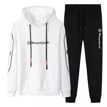 Dm Clothing Hoodie Весна и осень Костюм с капюшоном Спортивный свободный студенческий длинный рукав XL чёрный