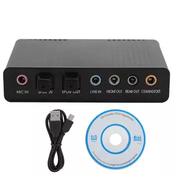 DM HD10 USB 5.1 Внешняя звуковая карта для компьютера или адаптер для записи караоке