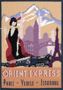 DMC Embroidery Kit Printed Canvas Orient Express Height 42 x Width Cotton C2204 29.7cm