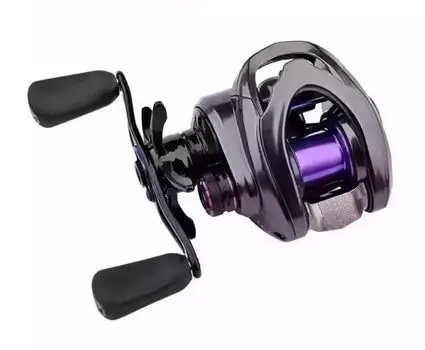 DMK Chuka DC Blue Frost Cheetah Plus Baitcasting Reel with Electronic Bait Finesse BFS Reel, Brake, (Gray, Left-Handed)