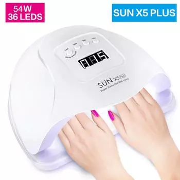 Dmoley SUNX 5 PLUS Сушилка для ногтей УФ-светодиодная лампа для ногтей с ЖК-дисплеем с 4 нижними таймерами US Plug белый
