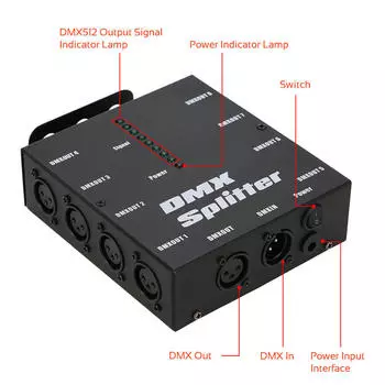 DMX512 Оптический разветвитель 8-канальный усилитель-распределитель для вечеринки DJ Show Club Disco KTV Stage EU Plug