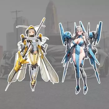 DN89#15см крутая механическая аниме девушка виниловая наклейка на автомобиль водонепроницаемая виниловая наклейка автомобильные аксессуары декор 8.5x15cm