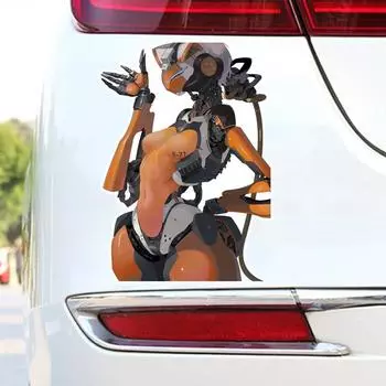 DN97#15см Тяжелая Механизированная Супер Крутая Аниме Девушка Виниловая Наклейка на Автомобиль Водонепроницаемая Виниловая Наклейка Аксессуары Для Автомобиля Декор 10.5x15cm