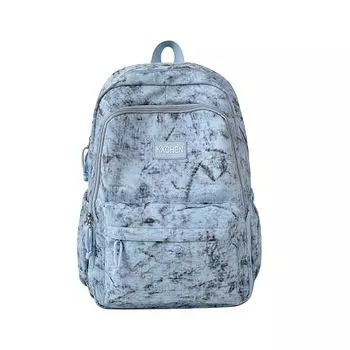 DN ~ Middle School Student Schoolbag Boys Large Capacity Spine Protection Burden Reduction Junior High School High School and College Student Backpack Blue