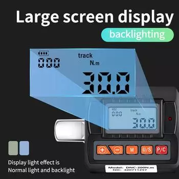 DNC-200N.m цифровой измеритель крутящего момента 1/2 регулируемый динамометрический ключ адаптеры для ремонта велосипеда автомобиля динамометрический ключ с сигнализацией Bezzer чёрный