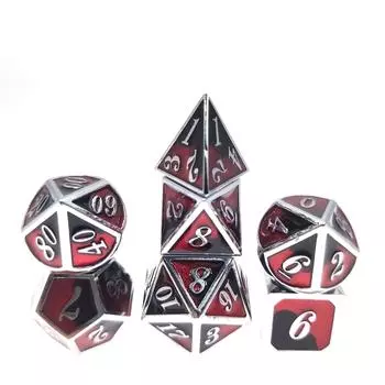 DND Metal Dice Set D&D Metal DND Dice для Dungeons and Dragons RPG Games-Vampire чёрный/красный