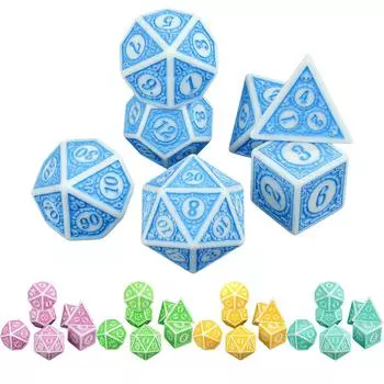 Набор игральных костей DND Polyhedral Dice Set 7 шт. D4 D6 D8 D10 D12 D20 для ролевых игр D&D RPG, настольных игр