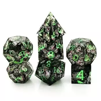 DND Светящиеся в темноте многогранные кубики-бабочки D+D для игры «Утопление и градиент» Pathfinder Dragon (RPG)/mtg Кости зелёный