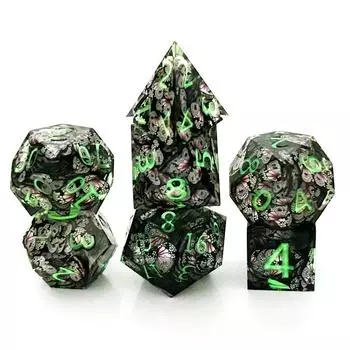 DND Светящиеся в темноте многогранные кубики-бабочки D+D для игры «Утопление и градиент» Pathfinder Dragon (RPG)/mtg Кости зелёный