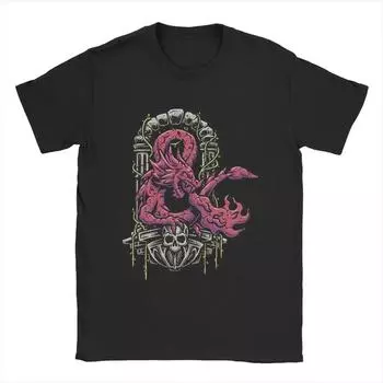 DnD Symbol Мужские футболки Игровые креативные футболки с коротким рукавом и круглым вырезом Футболки из чистого хлопка Идея для подарка Одежда S чёрный