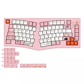 Dndkb Alice75/80 Keychron Q8/Q 10 MDA Sublimation PBT Key Cap Pink