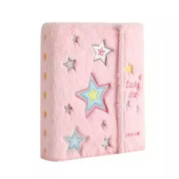 Дневник Aira большой емкости с мягкими звездами, папка для фотографий на 6 отверстий + 30 листов внутренней бумаги формата А5 с фотокарточкой, фотокнига