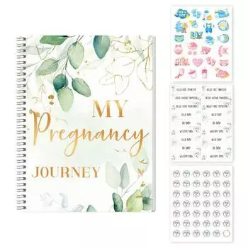 Дневник беременности для мамочек-первокурсниц с наклейками и карманами для памятных вещей Планировщик беременности с календарем Контрольные списки основных этапов белый
