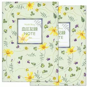 Дневник для записи артериального давления, набор из 2 шт., серия Frontier A5 Health Notes, можно использовать в течение 1 года. Записная книжка-дневник Никки CHO-026