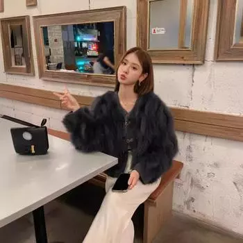 Дневник ранней зимы 2024 года, распродажа осени и зимы, классика, свежий и сладкий ветер, хлопковая лисья шуба, милая S абрикосовый
