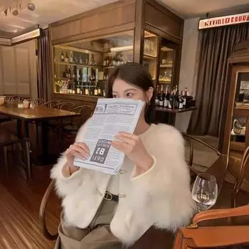 Дневник ранней зимы 2024 года, зимняя классика, горячая распродажа, свежее сладкое ветровое пальто из лисьего меха, симпатичная женщина, симпатичная и экономичная S белый