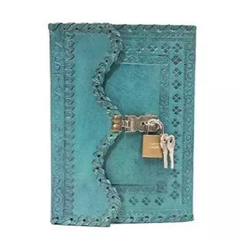 Дневник ручной работы с тиснением в классическом стиле/формате - синий деним. Размер 7X5 дюймов. 7X5 Inches синий